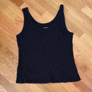 Everlane Cozy Rib Tank- Black, Size L